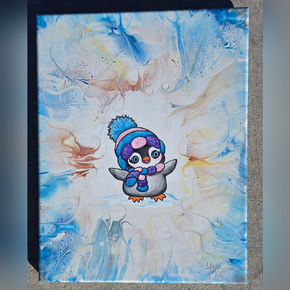 Penguin Days - An Acrylic Painting